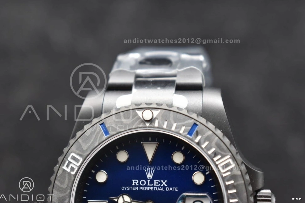 Sandblasted DIW Bracelet Dial Best Edition DLC on VS3135 Blue Submariner VSF 1:1 DLC Black 0117